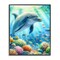 Stupell Industries Majestic Dolphin Underwater Framed Giclee Wall Art Design by LSR Design Studio